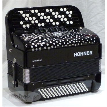 Hohner (アコーディオン専門店・出荷前検品発送)Nova III 96 BLK カラー：ブラック HOHNER ホーナー アコーディオン 入門向け ボタン式 中型 クロマチックアコーディオン・