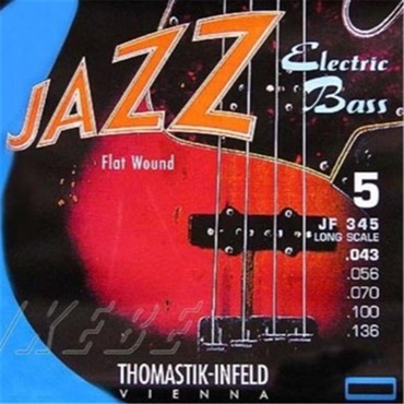 Thomastik-Infeld JF345 [Nickel Flat Wound Roundcore Bass Strings for Long Scale 34 inch 5-strings]