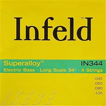 Thomastik-Infeld Infeld Electric Bass Strings IN344 [Superalloy Round Wound Hexcore Bass Strings for Long Scale 34 inch 4-strings]