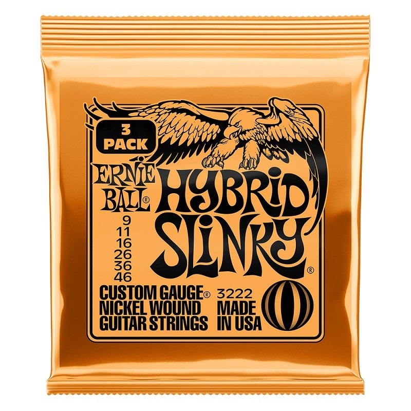 Hybrid Slinky Nickel Wound Electric Guitar Strings 3 Pack #3222の商品画像