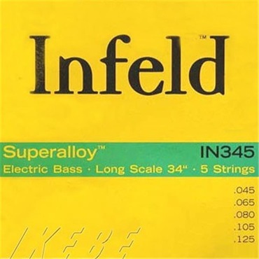 Infeld Electric Bass Strings IN345 [Superalloy Round Wound Hexcore Bass Strings for 5 Strings Long Scale 34 inch 5-strings]