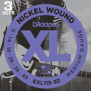 D’Addario 【夏先取り大特価セール】XL Nickel EXL115-3D (3 Pack/11-49)