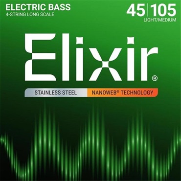 Stainless Steel Bass Strings with ultra-thin NANOWEB Coating (Light/Medium Long 045-105) #14677