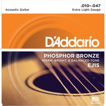D’Addario Phosphor Bronze Acoustic Guitar Strings EJ15 [Extra Light]