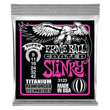 ERNIE BALL 【在庫処分超特価】 Super Slinky Titanium RPS Coated  Electric Guitar Strings #3123