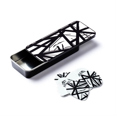 EDDIE VAN HALEN GUITAR PICK & TINS (EVHPT03 White With Black Stripe)