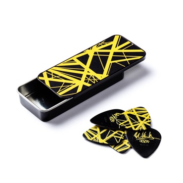 Dunlop (Jim Dunlop) EDDIE VAN HALEN GUITAR PICK & TINS (EVHPT04 Black With Yellow Stripe)