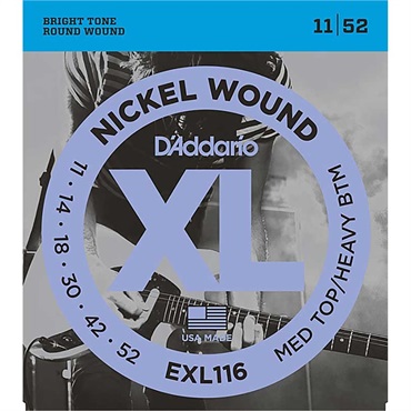 D’Addario XL Nickel Electric Guitar Strings EXL116 (Medium Top， Heavy Bottom/11-52)
