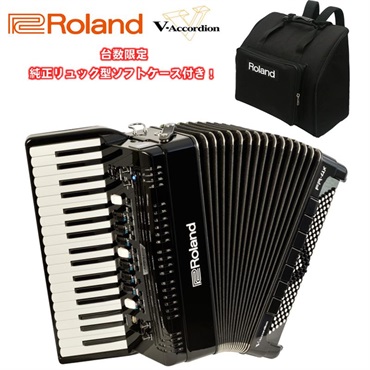 (予約商品・7月下旬以降入荷予定)(台数限定・純正リュック型ソフトケース付き) FR-4X BK ブラック Vアコーディオン ローランド 電子 ピアノ式 37鍵盤 中型 ピアノタイプ