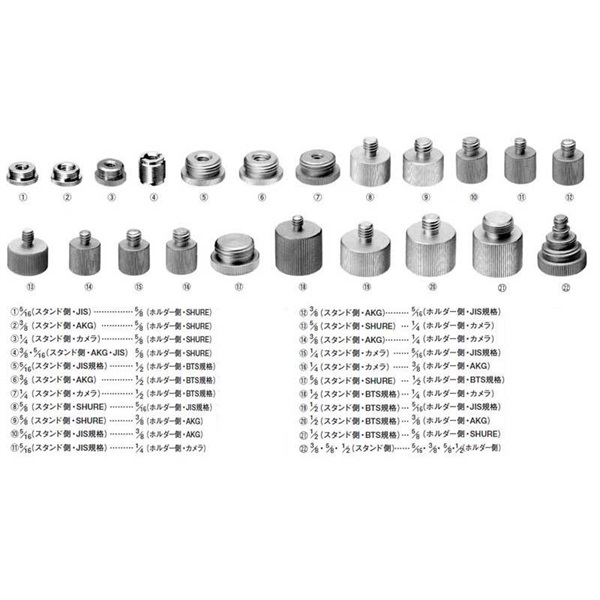 変換ネジ 13 【スタンド側 5/8（SHURE）- ホルダー側 1/4（カメラ）】の商品画像