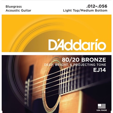80/20 Bronze Round Wound Acoustic Guitar Strings EJ14 (Light Top，Medium Bottom/12-56)