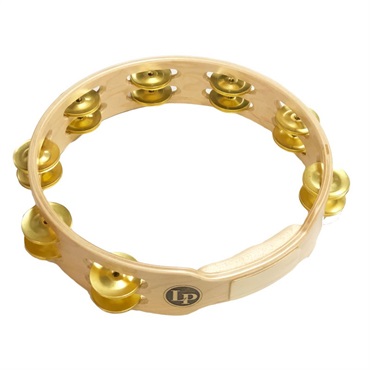 LP382-B [10 Wood Tambourine Double Row with Brass Jingles]※お取り寄せ品