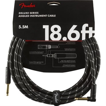 Fender USA Deluxe Series Instrument Cable Straight/Angle 18.6' (Black Tweed) (#0990820079)
