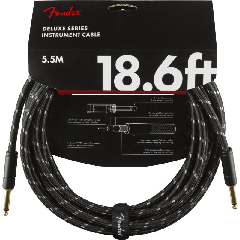 【夏先取り大特価セール】Deluxe Series Instrument Cable Straight/Straight 18.6' (Black Tweed) (#0990820080)の商品画像