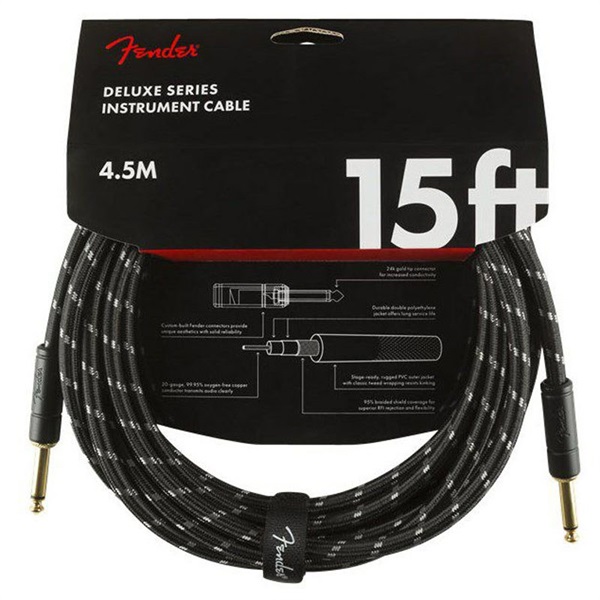 【夏先取り大特価セール】Deluxe Series Instrument Cable Straight/Straight 15' (Black Tweed)の商品画像