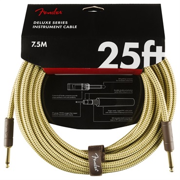 【夏のボーナスセール】 Deluxe Series Instrument Cable Straight/Straight 25' (Tweed)