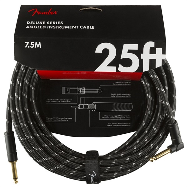 Deluxe Series Instrument Cable Straight/Angle25' (Black Tweed)の商品画像