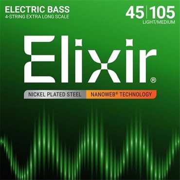Nickel Plated Steel Bass Strings with ultra-thin NANOWEB Coating (Medium/Extra Long 045-105) #14087