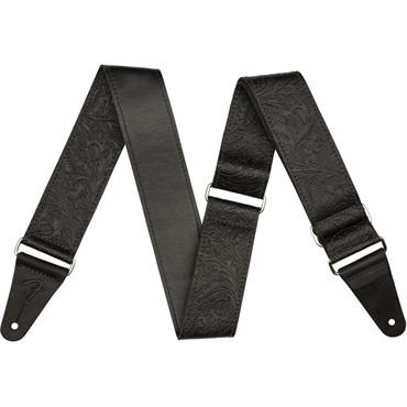 【夏先取り大特価セール】Tooled Leather Guitar Strap， 2inch (Black) (#0996970006)