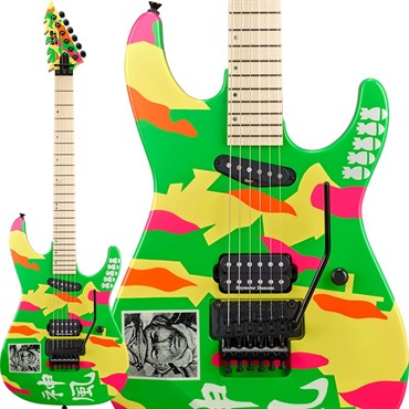 ESP KAMIKAZE-IV (Neon Green w/Kamikaze Graphic) [George Lynch Model] 【受注生産品】
