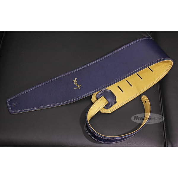 Handmade Leather Straps Leather & Leather Series 4.0inch Standard Tail 【 Navy / Cream 】の商品画像