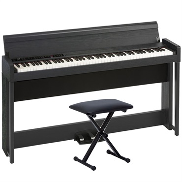 KORG C1 Air WBK（ウッデン・ブラック 木目調仕上げ）+X型イスセット・お手入れクロスつき！【代引不可】【沖縄・離島送料別途見積】