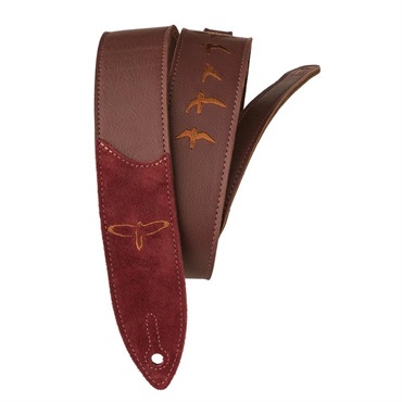 PRS Premium Leather 2 Strap Embroidered Birds Burgundy