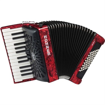 (アコーディオン専門店・出荷前検品発送)Bravo II 48 RED レッド  HOHNER ホーナー アコーディオン 入門向け ピアノ式 26鍵盤 小型