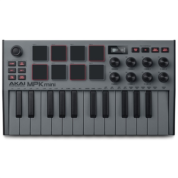 MPK mini Special Edition Grey (25鍵USB-MIDIキーボードコントローラー) (アカイ)(エムピーケーミニ) 【NKS対応製品Komplete 15 Selectバウチャー無償提供】の商品画像
