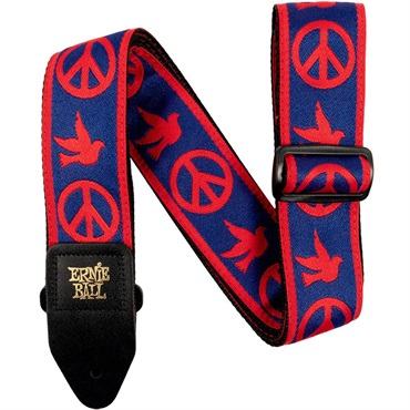 【夏のボーナスセール】 Red and Blue Peace Love Dove Jacquard Strap [#P04698]