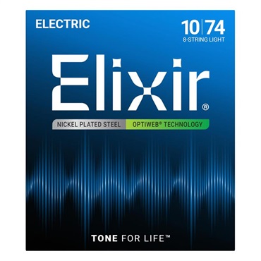 ELIXIR Electric Nickel Plated Steel with OPTIWEB Coating #19062 (8-string Light/10-74)