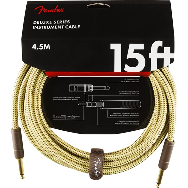 【夏先取り大特価セール】Deluxe Series Instrument Cable， Straight/Straight， 15'， Tweed(#0990820084)の商品画像