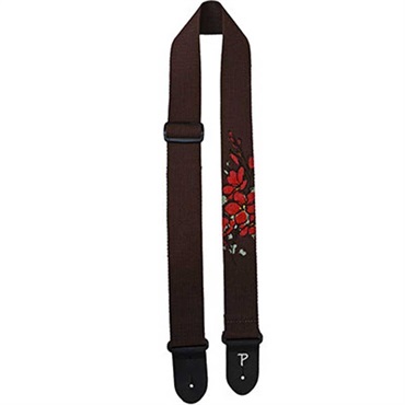 SCREEN PRINTED COTTON STRAP FLOWERS［CWSSP-7038/Brown］