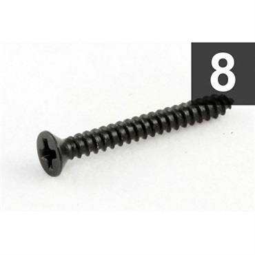 Pack of 8 Black Humbucking Ring Screws [7565]