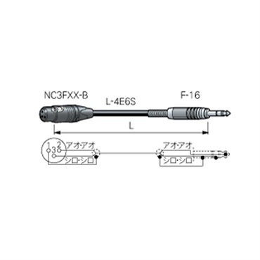 CANARE SPC02-B1(XX)（TRS-XLRメス）(2.0ｍ)