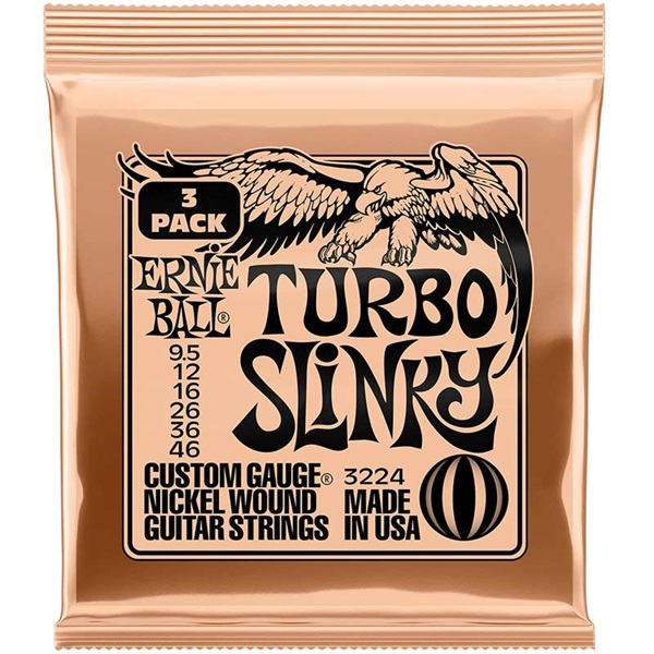 Turbo Slinky Nickel Wound Electric Guitar Strings 3 Pack #3224の商品画像