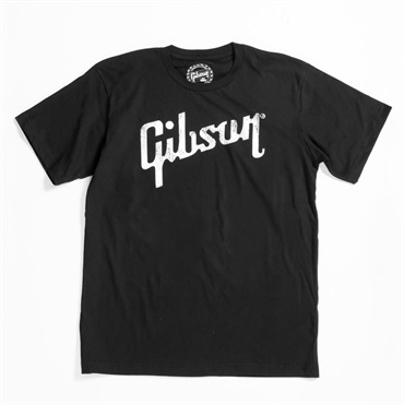 Distressed Gibson Logo T (Black) (Large) [GA-BLKTLG]