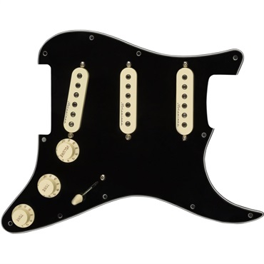 Fender USA Pre-Wired Strat Pickguard， Hot Noiseless SSS (Black) [#0992346506]