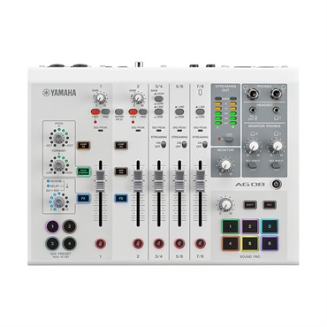 AG08 W(ホワイト)(ヤマハ)(USBミキサー)(配信用インターフェース)