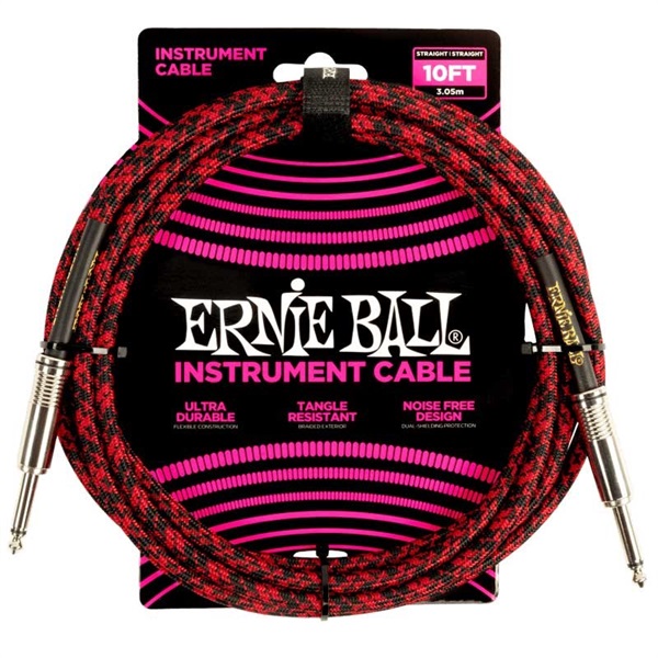 #6394 BRAIDED INSTRUMENT CABLE STRAIGHT/STRAIGHT 10FT (RED/BLACK)の商品画像