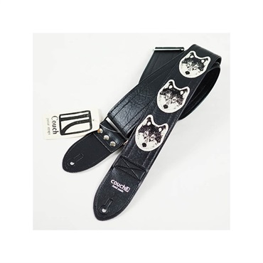 狼・狼・狼・クロ [Wolf Guitar Strap Black/White Wolf]