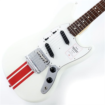 Fender Made in Japan 2023 Collection Traditional 60s Mustang (Olympic White with Red Competition Stripe/Rosewood)