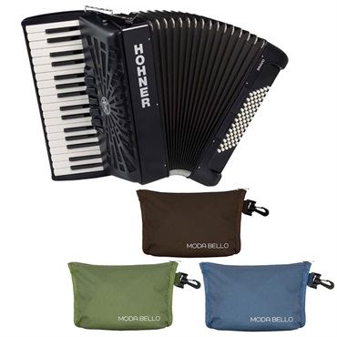 (アコーディオン専門店・出荷前検品発送)Bravo III 72 BLK +レインカバーセット HOHNER ホーナー アコーディオン 入門向け ピアノ式 34鍵盤 中型 【雨の日アコーディオンレインカバーセット】