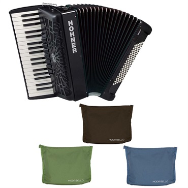(アコーディオン専門店・出荷前検品発送)Bravo III 96 BLK +レインカバーセット HOHNER ホーナー アコーディオン 入門向け ピアノ式 37鍵盤 中型 【雨の日アコーディオンレインカバーセット】