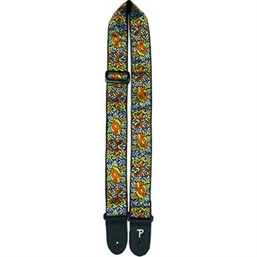 MULTICOLORED FLOWER PATTERN JACQUARD GUITAR STRAP [TWS-7276]