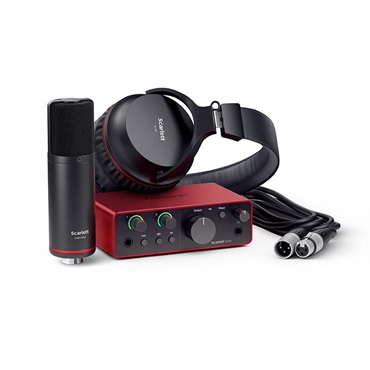 Focusrite Scarlett Solo Studio gen4 (Cubase LE付属)(コンデンサーマイク/ヘッドフォン/マイクケーブル付属・スタジオパック)(2in2out・USB-C オーディオインターフェイス)(フォーカスライト)(スカーレット)(4th Gen)