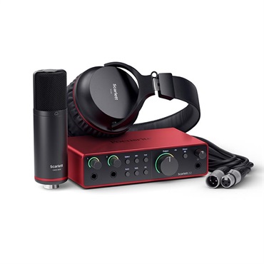 【予約商品・5月下旬入荷予定】Scarlett 2i2 Studio gen4 (Cubase LE付属)(コンデンサーマイク/ヘッドフォン/マイクケーブル付属・スタジオパック)(2in2out・USB-C オーディオインターフェイス)(フォーカスライト)(スカーレット)(4th Gen)