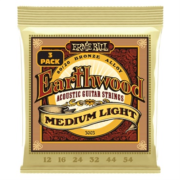 Earthwood 80/20 Bronze Medium Light 3 Pack (12-54) #3003 アーニーボール