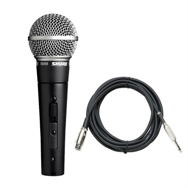 SM58SE【マイクケーブルセット(XLRメス-TSフォン)5.0ｍ】(定番・スイッチ付きダイナミックマイク)(国内正規品2年保証)(シュア)