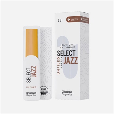 D'Addario Woodwinds (RICO) 《硬さ：2S》バリトンサックス用リード ダダリオ・ウッドウインズ オーガニック・セレクト・ジャズ アンファイルドカット